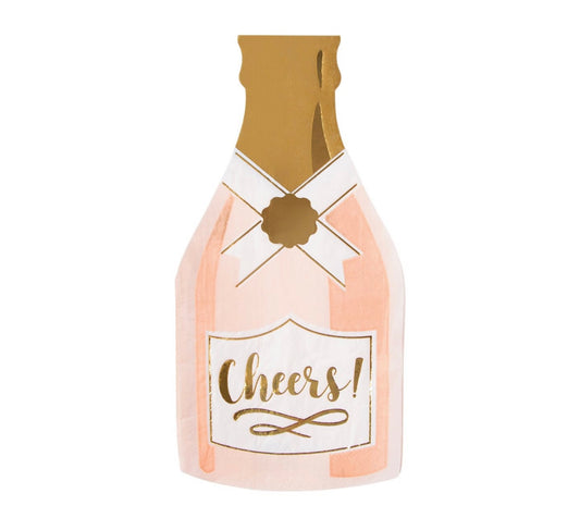 Cheers Champagne Bottle Napkins (20ct)