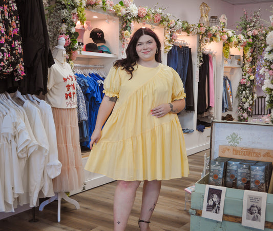 Lemon Lily Puff Dress