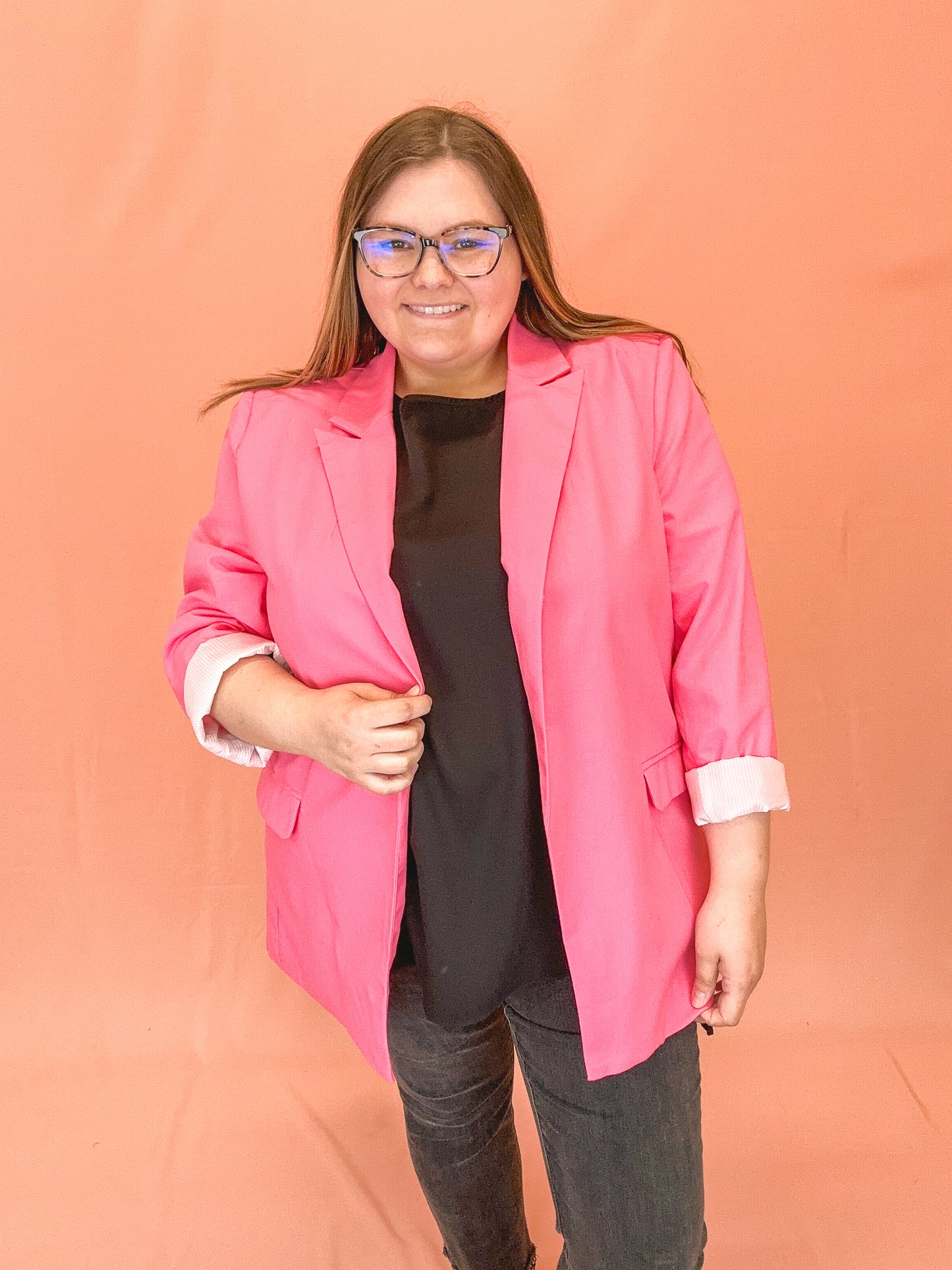 Britney Bold Bubble Pink Blazer