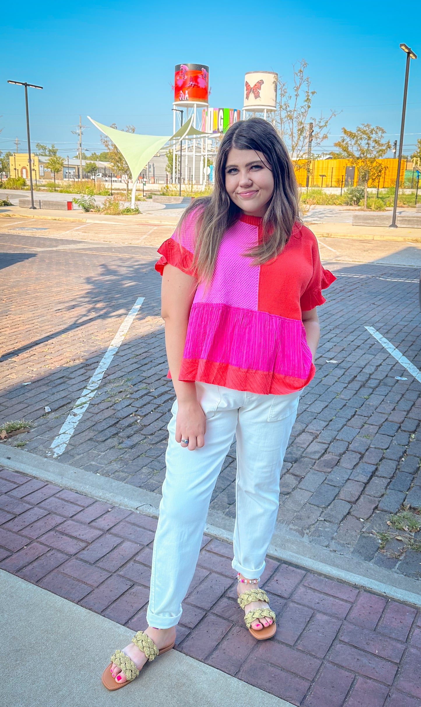 Bright Block Sweater Top